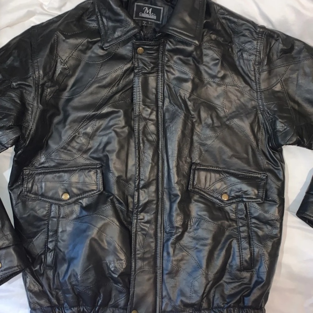 M Collection Leather Jacket - Picture 2 of 4